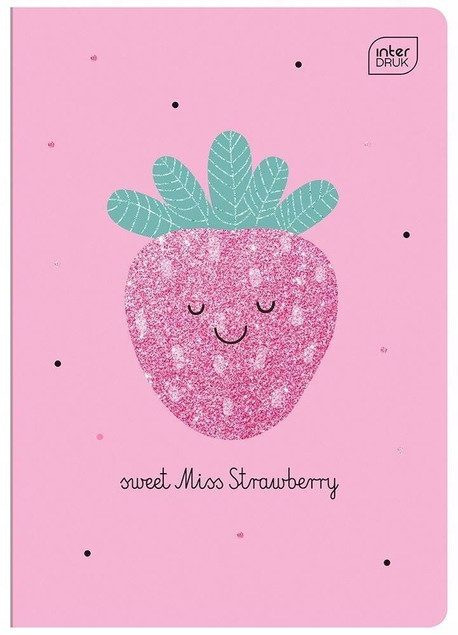 ZESTAW | 4x Zeszyt A5 16 Kartek Trzy Linia Z BROKATEM Dla Dziewczynki Interdruk