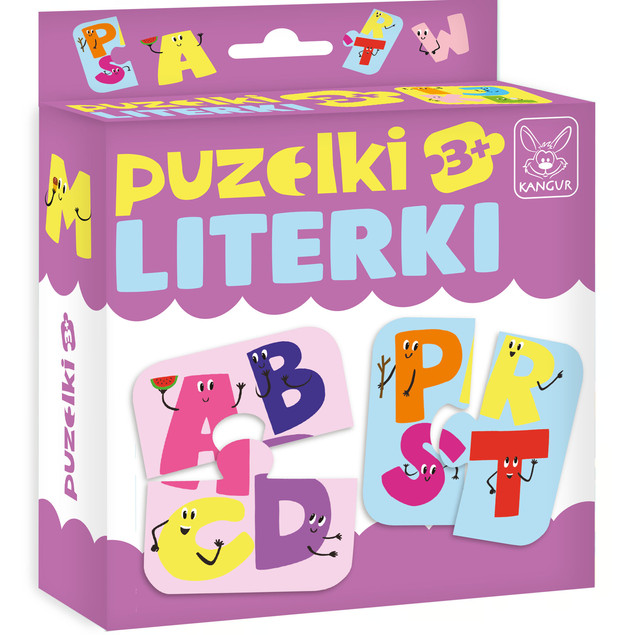 Puzzle Kangur Puzzelki Literki 12 el. Nauka Alfabetu 3+
