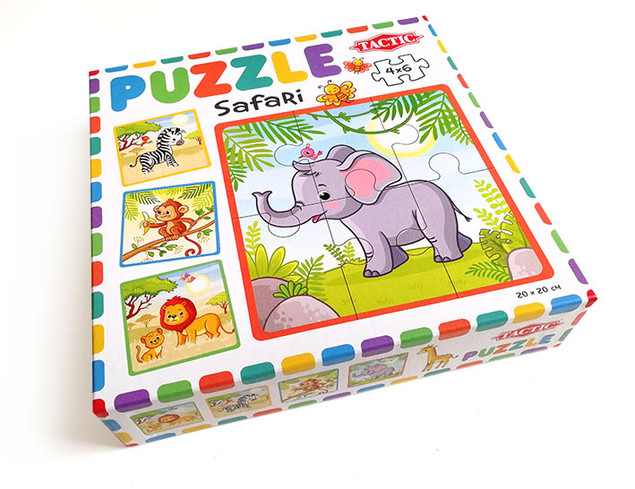 MOJE PIERWSZE PUZZLE SAFARI Tactic 6 El. dla Dzieci 2+
