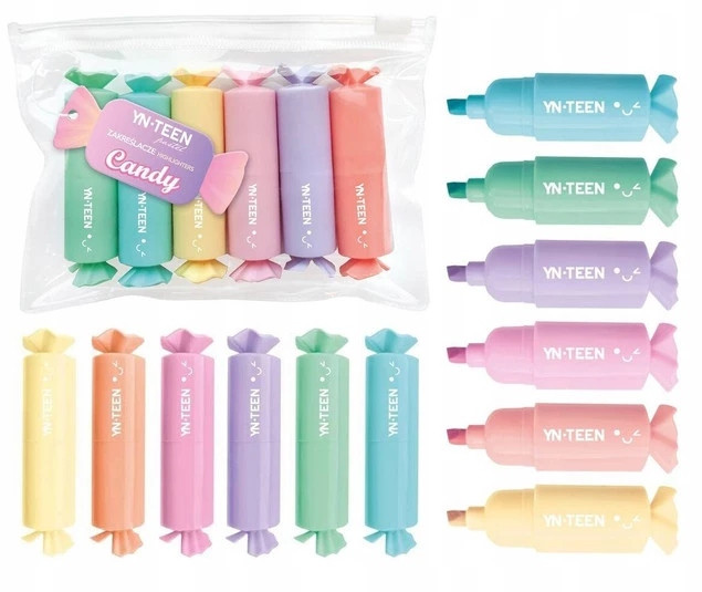 Zakreślacze Pastelowe Candy 6 kolorów
