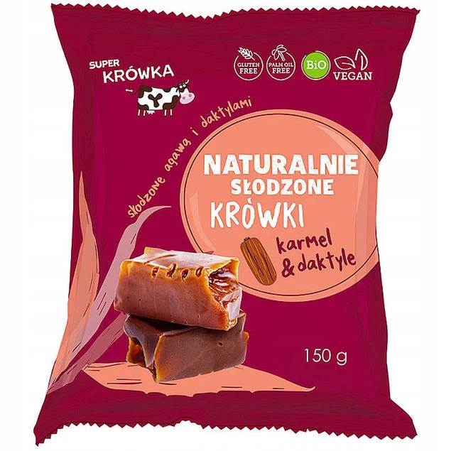 Cukierki Wegańskie Super Fudgio Karmel Daktyle Bezzmleczne BIO 150 g