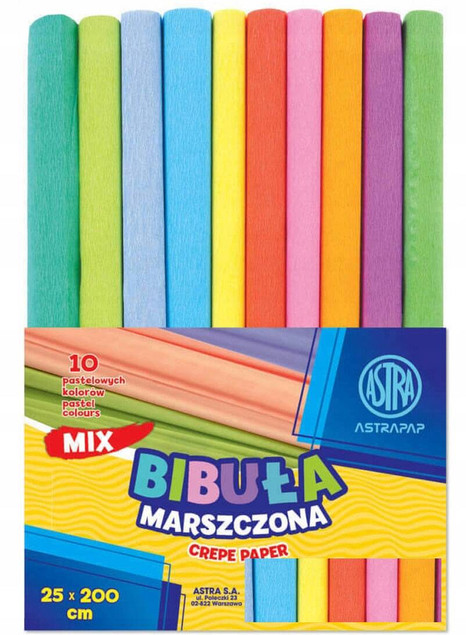Bibuła Marszczona Pastelowa 25x200cm Astra
