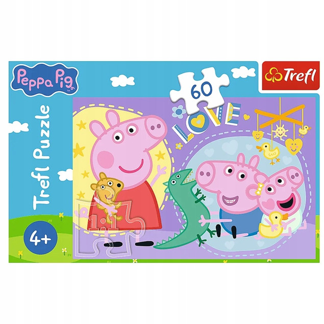 Puzzle Trefl 60 elementów Świnka Peppa 17414 – Edukacyjne, Ekologiczne dla Dzieci 4+