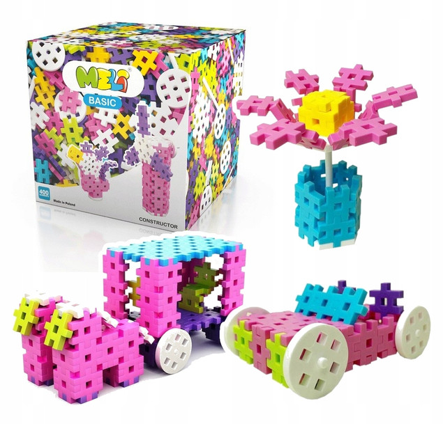 Klocki Meli Constructor Pink 400 el. – dziewczynki 3+