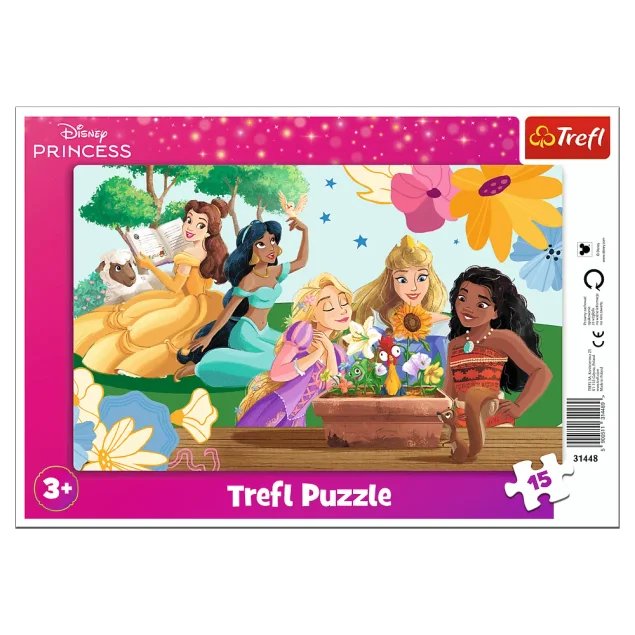 Trefl Puzzle ramkowe 15 el. Disney Princess, Siła uśmiechu