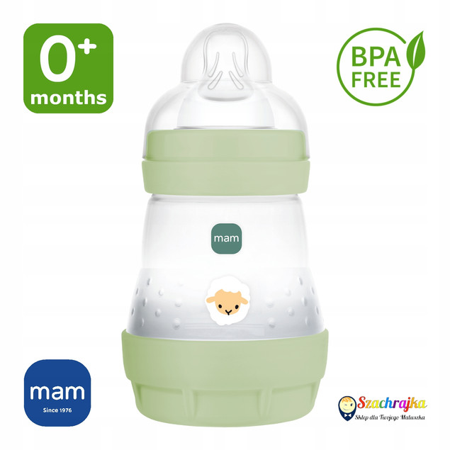MAM Baby Perfect Start butelka do karmienia antykolkowa zielona 0m+, 160 ml
