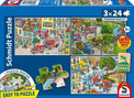 Puzzle Straż Pożarna 3x24 elementy Schmidt Spiele dla Dzieci 3+