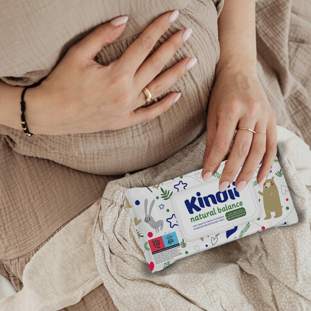 KINDII Chusteczki NAWILŻANE Natural Balance 60 szt. z Klapką