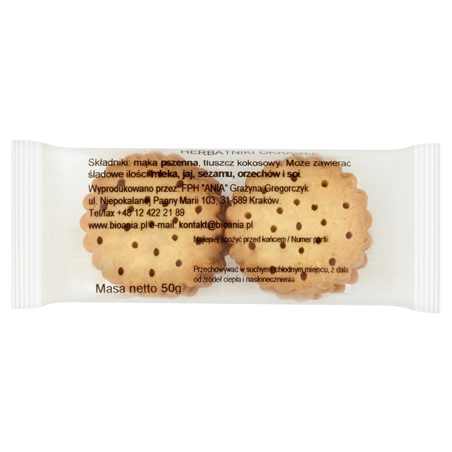 Herbatniki Pszenne Okrągłe 50g Ania x4