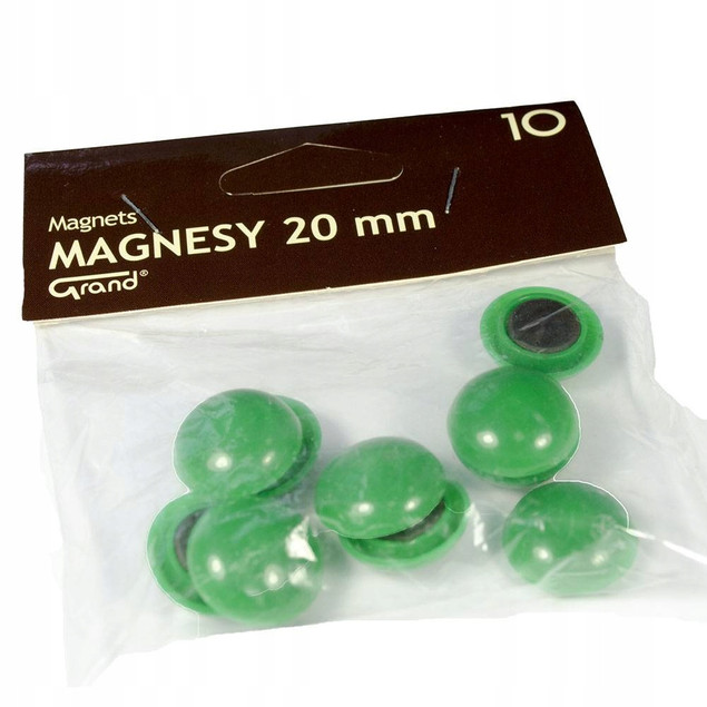 Grand Magnesy 20 mm, zielone, 10 sztuk, 130-1692