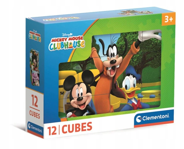 Puzzle 12 Klocków Sześcianów DISNEY KLUB MYSZKI MIKI Clementoni 41348