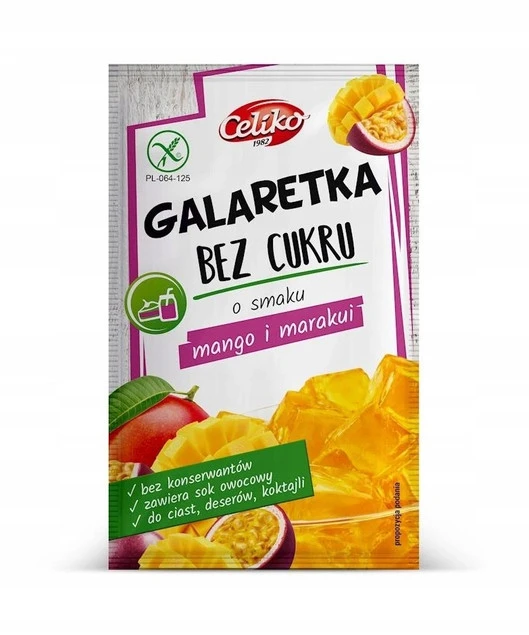 Celiko Galaretka Bez Cukru Mango Marakuja Bezglutenowa 14 g x2