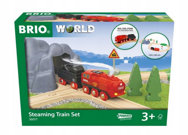 Brio Zestaw z kolejką na parę na baterie