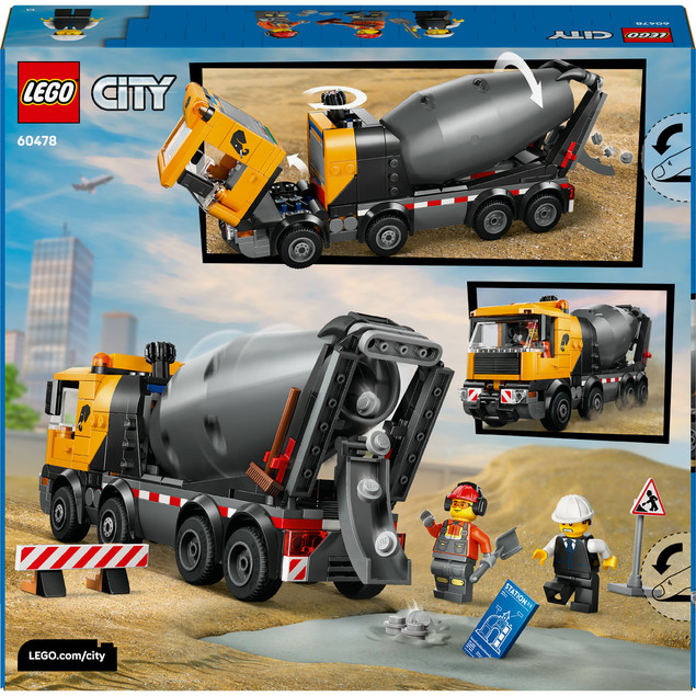 LEGO City 60478 Betoniarka z Bębnem i Minifigurkami