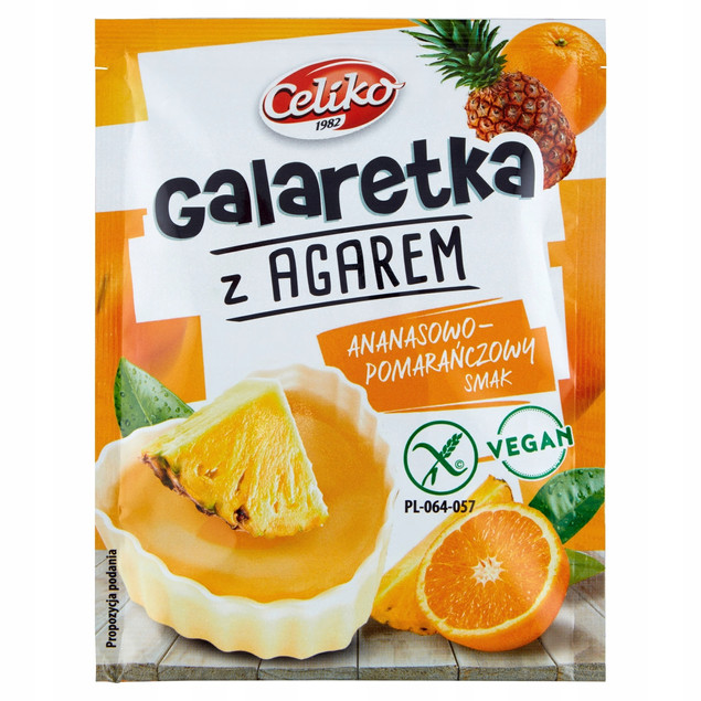 CELIKO galaretka z agarem ananas-pomarańcza VEGAN 45g x2