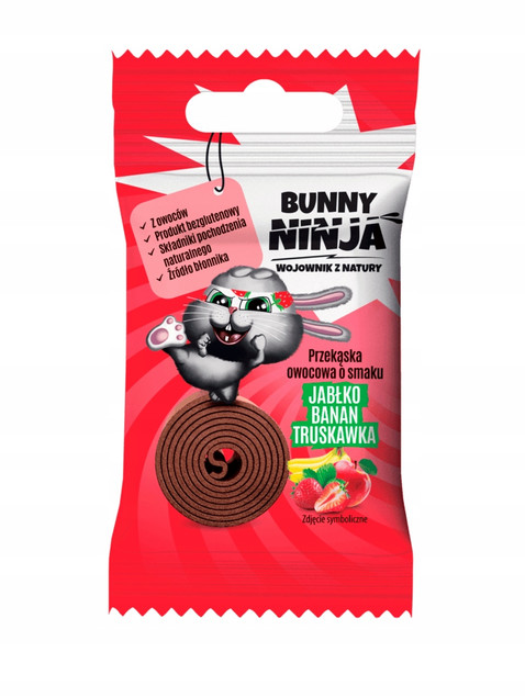 Bunny Ninja Fruit Rolls Jabłko Banan Truskawka 15g
