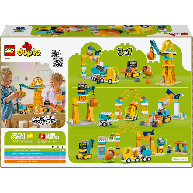 LEGO DUPLO 10476 Plac budowy i pojazdy 3 w 1 – 84 elementy