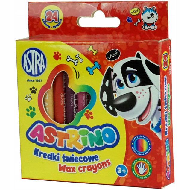 Kredki świecowe 24 kolory Astrino ASTRA