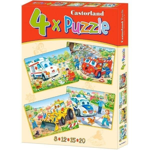 Castorland puzzle 4w1 Samochody