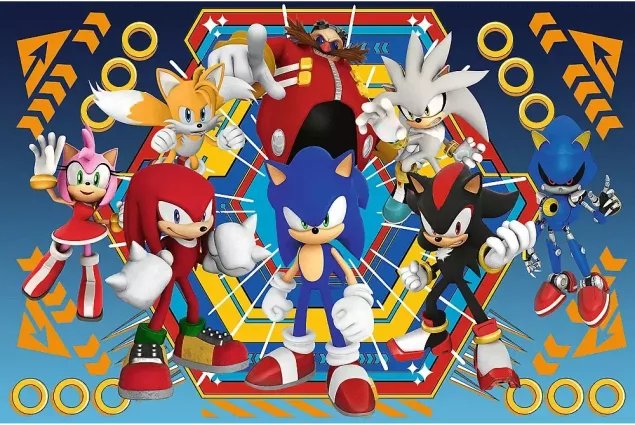 PUZZLE 104 XL SUPER SHAPE ŚWIAT SONICA SONIC TREFL