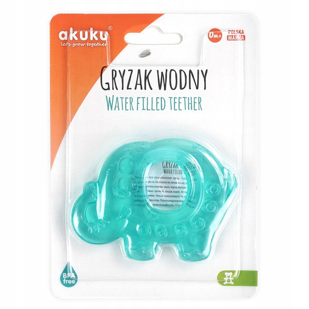 Gryzak Miękki Chłodzący Wodny Ząbkowanie Silikonowy Słoń Akuku A0357