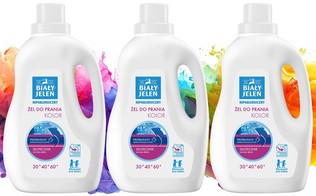 Żel do prania hipoalergiczny KOLOR Biały Jeleń 3x1,5l