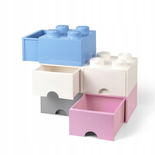 LEGO® Pojemnik Klocek z Szufladą Czwórka Szary – Organizer