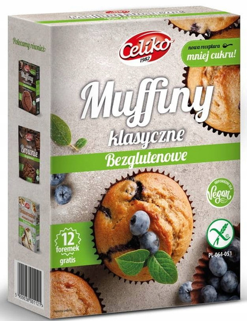 Mieszanka do wypieku muffinów Celiko bezglutenowe wraz z foremkami 280 g