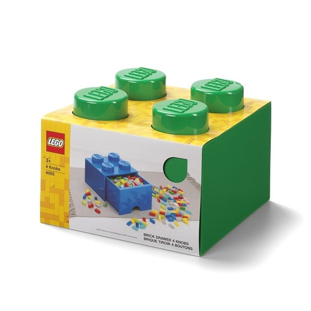 LEGO Pudełko Storage Box 4 z Szufladą Ciemnozielone