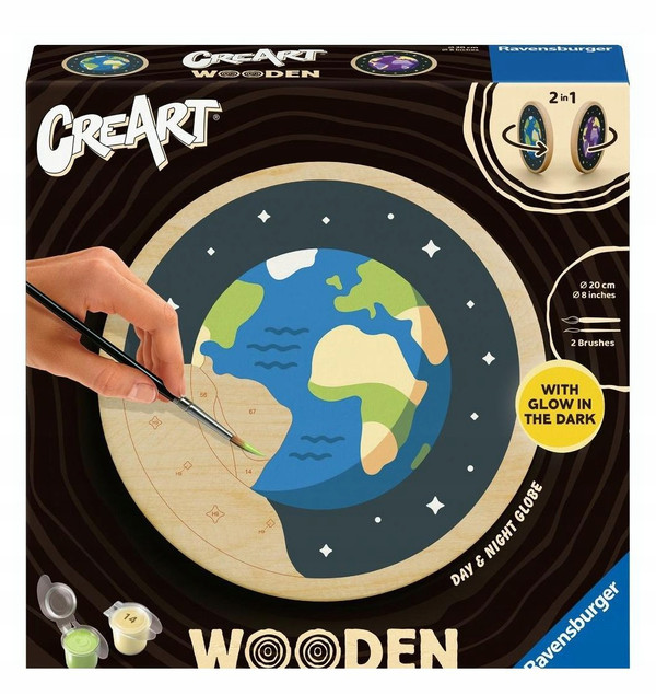 CREART WOODEN DAY AND NIGHT GLOBE
