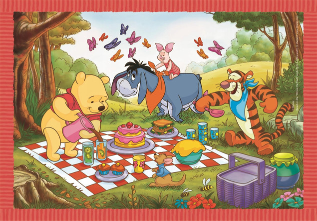 Zestaw 4w1 Puzzle Disney Supercolor: Kubuś Puchatek