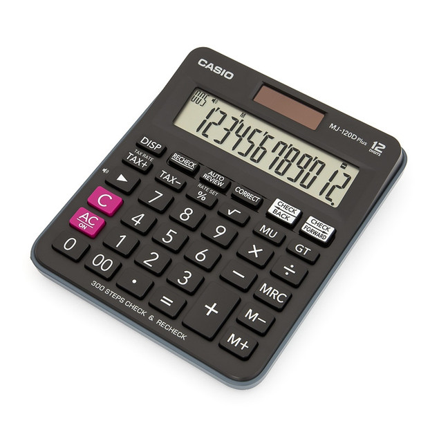 Kalkulator biurowy Casio MJ-120D Plus 12-cyfrowy czarny