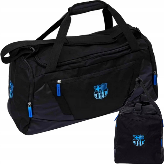 Torba Treningowa Sportowa FC Barcelona Astra Czarna 40L z Herbem FCB