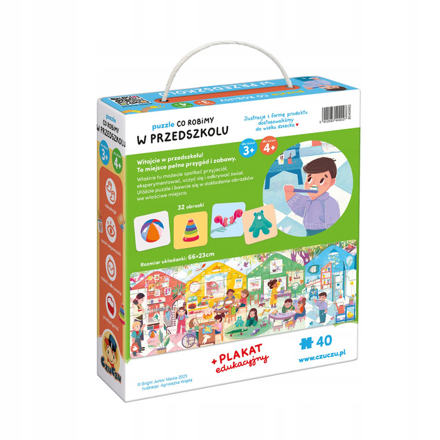 Puzzle Co Robimy w Przedszkolu CzuCzu 40 elem. + Plakat, Karty Detali | dla Dzieci 3+