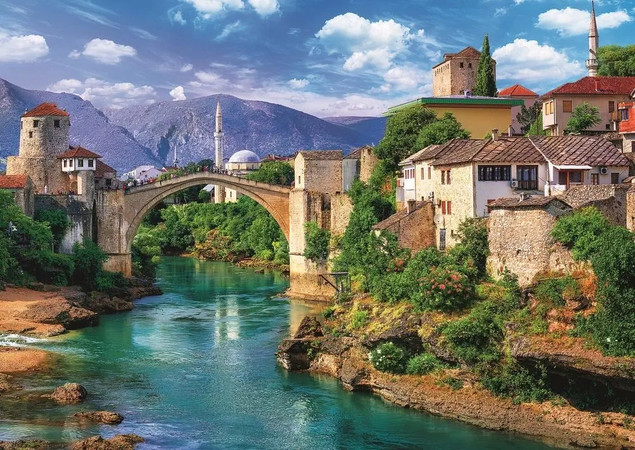 Puzzle 500 Układanka STARY MOST W MOSTARZE Góry Miasto Bośnia 10+ Trefl