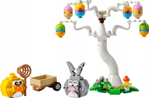 LEGO Iconic 40808 Wielkanocne Poszukiwanie Pisanek: Zajączek i Kurczaczek