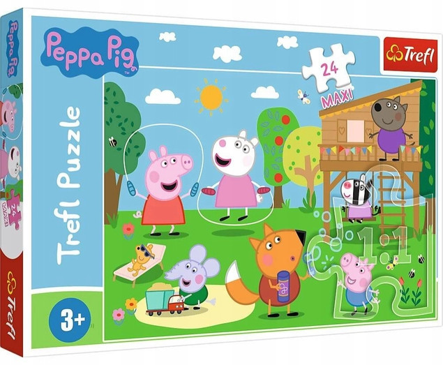 Puzzle 24 Maxi Układanka ŚWINKA PEPPA Zabawy Na Polanie 3+ Trefl 14342