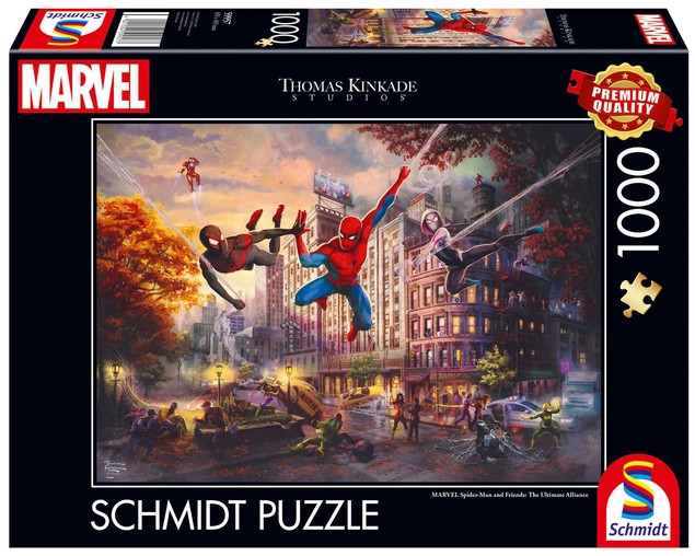 Schmidt PQ Puzzle 1000 el. Thomas Kinkade: Spider-Man i Przyjaciele Marvel