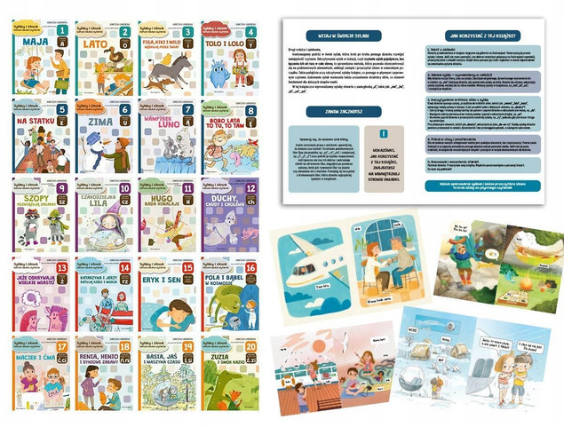 SYLABY i SŁOWA Łatwa Nauka Czytania Zestaw 20 Książek 3+ Nasza Księgarnia