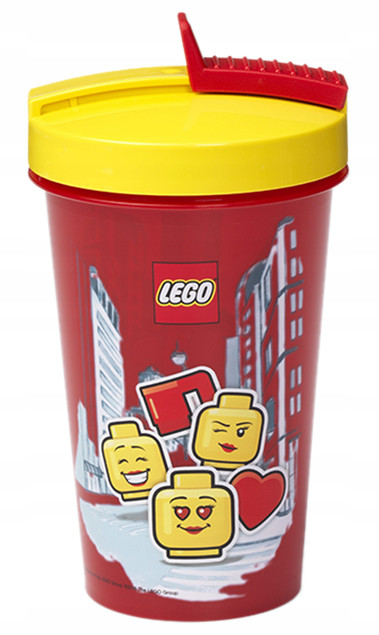 Bidon LEGO City 500 ml Czerwony z Chowaną Słomką – Bez BPA