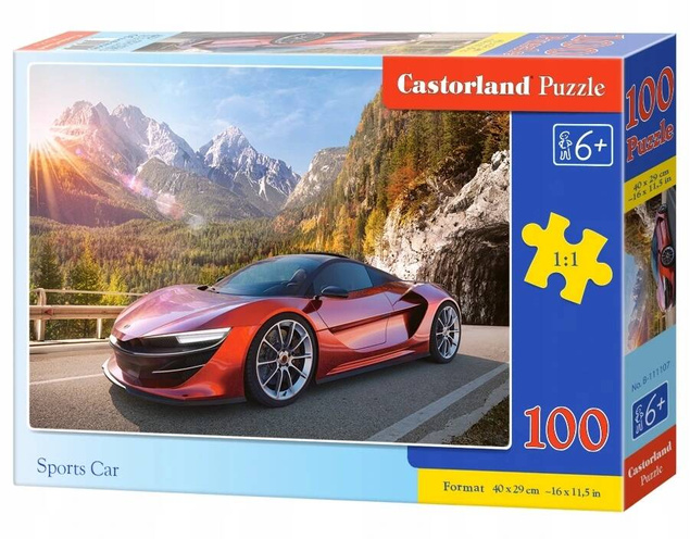 Puzzle 100 Układanka Auto SPORTOWE Super Samochód Widok Góry 6+ Castorlad