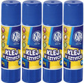 4x KLEJ W SZTYFCIE Szkolny Biurowy Mocny Zmywalny Bezbarwny 8g 3+ Astra