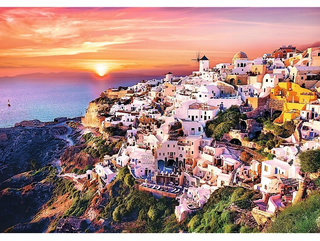 Puzzle 1000 Układanka Zachód Słońca SANTORINI Grecja Krajobraz Trefl 10435