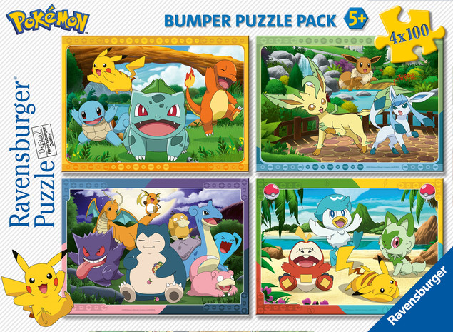 Puzzle Ravensburger 400 elementów RAVENSBURGER Pokémon 4x100 elementów