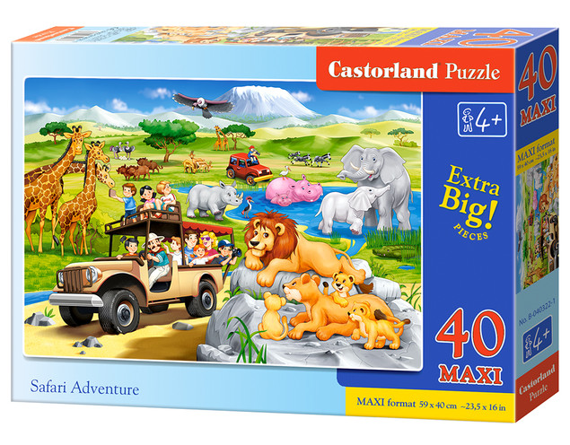 Puzzle 40 elementów Maxi - Przygoda Safari