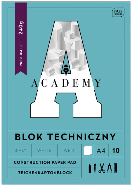 Interdruk blok techniczny A4 10 kartek 240 g ACADEMY