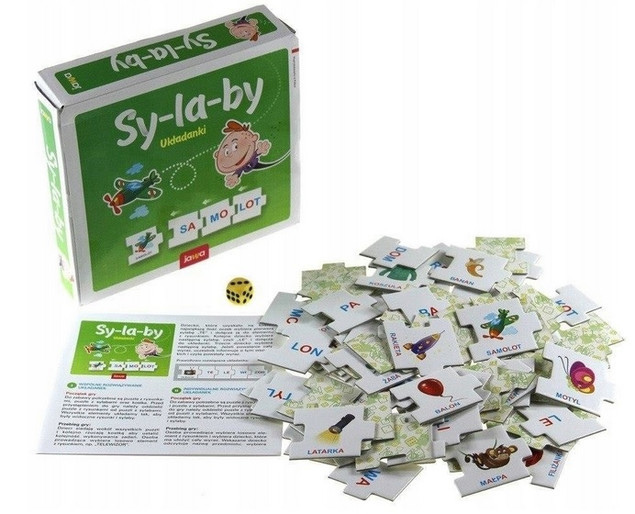 Sylaby Gra Edukacyjna Planszowa Układanki Nauka Czytania 6+ Jawa 0734