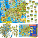 Puzzle edukacyjne dla 6 7 i 8 latka MAPA EUROPY układanka prezent z Quizem