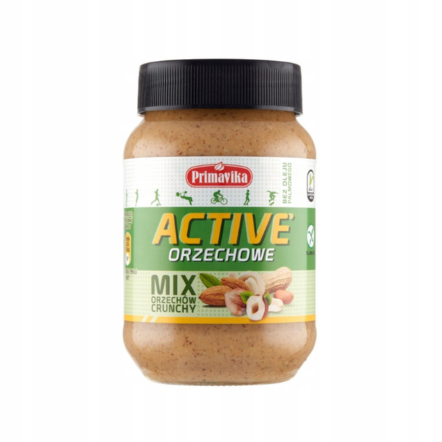 KREM ORZECHOWY ACTIVE 100% CRUNCHY 470G Primavika