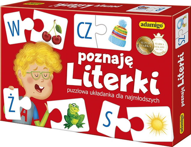 Gra Edukacyjna Adamigo Poznaję Literki Alfabet Puzzle dla Dzieci 4+